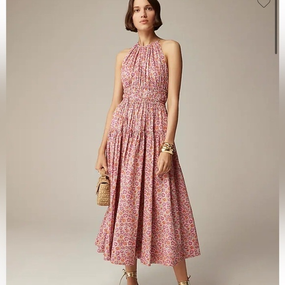 J. Crew Dresses & Skirts - J crew Tie-waist halter dress in Liberty® Ellie fabric